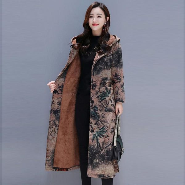women's trench coats autumn winter women coat vintage suede long flower print female outerwear plus size cardigan, Tan;black
women's trench coats autumn winter women coat vintage suede long flower print female outerwear plus size cardigan, Tan;black