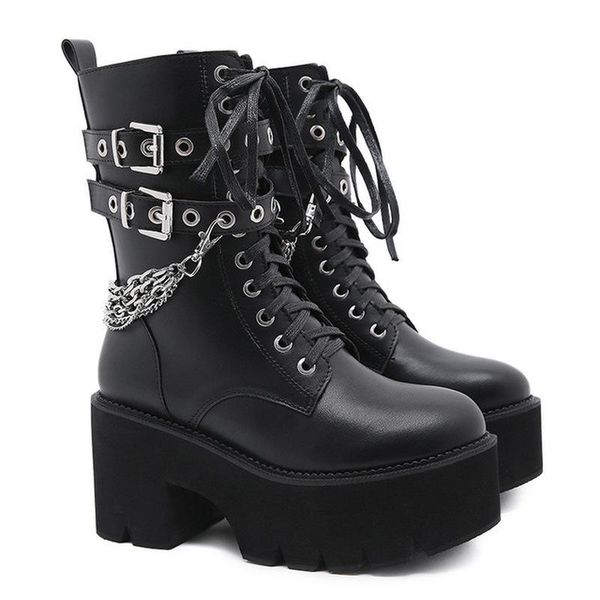 boots chain women's leather spring autumn thick heel gothic black punk style platform shoes
boots chain women's leather spring autumn thick heel gothic black punk style platform shoes