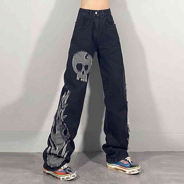 women's jeans shengpalae dark streetwear wash spring high waist trendy straight tube wide leg skeleton denim pants t03c, Blue
women's jeans shengpalae dark streetwear wash spring high waist trendy straight tube wide leg skeleton denim pants t03c, Blue