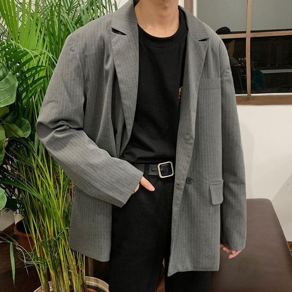 men's suits & blazers ewq / wear spring vintage stripe casual oversize suit for male loose coat fashion trend handsome 9y978 iwcg, White;black
men's suits & blazers ewq / wear spring vintage stripe casual oversize suit for male loose coat fashion trend handsome 9y978 iwcg, White;black