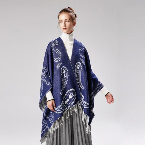 scarves 2021 winter women scarf vintage thick warm poncho and caps lady knitted shawls female cashmere pashmina manteau femme hiver, Blue;gray
scarves 2021 winter women scarf vintage thick warm poncho and caps lady knitted shawls female cashmere pashmina manteau femme hiver, Blue;gray