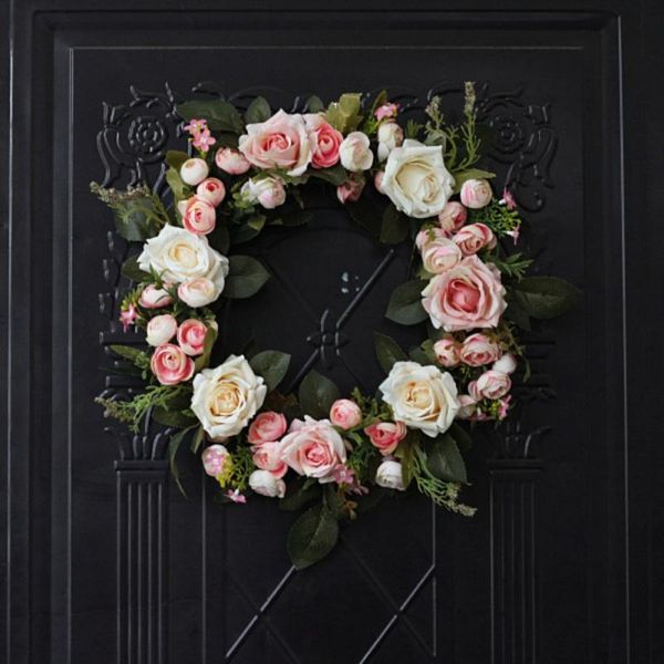 artificial rose flower wreath fake floral rattan garland with green leaves for front door, window, wall, wedding, home decor decorative flow
artificial rose flower wreath fake floral rattan garland with green leaves for front door, window, wall, wedding, home decor decorative flow