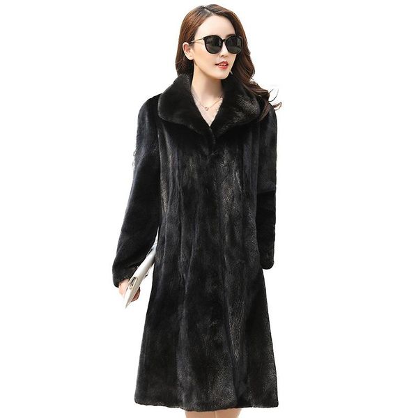 women's fur & faux 110cm genuine wholeskin mink coat winter women x-long outerwear coats plus size lf2219, Black
women's fur & faux 110cm genuine wholeskin mink coat winter women x-long outerwear coats plus size lf2219, Black