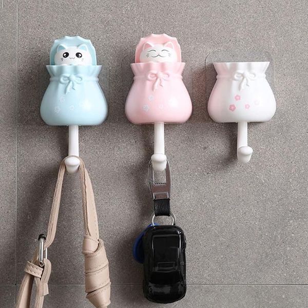 hooks & rails household cartoon cat decorative key holder wall mounted adhesive coat hanger hat rack sundries organizer accessories
hooks & rails household cartoon cat decorative key holder wall mounted adhesive coat hanger hat rack sundries organizer accessories