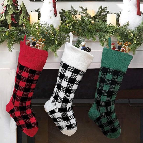 christmas decorations knitted socks plaid stocking candy bag hanging pendants 
christmas decorations knitted socks plaid stocking candy bag hanging pendants