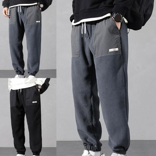 men's pants men contrast colors ankle banded patchwork drawstring sweatpants for daily wear, Black
men's pants men contrast colors ankle banded patchwork drawstring sweatpants for daily wear, Black