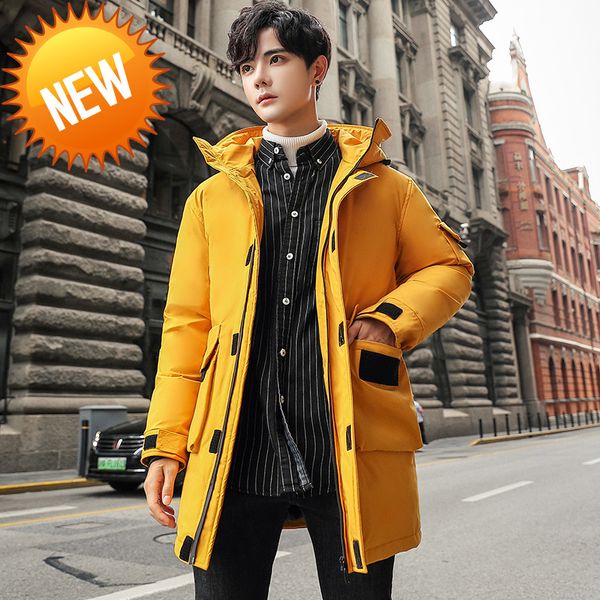 winter jacket men white duck down coat hooded fashion mens outdoor parkas thicken long sleeve trench warm windproof, Black 
winter jacket men white duck down coat hooded fashion mens outdoor parkas thicken long sleeve trench warm windproof, Black