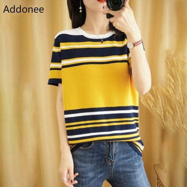 addonee style short summer spring women female pullovers 2021 office lady loose casual fashon show thin o-neck women's t-shirt, White
addonee style short summer spring women female pullovers 2021 office lady loose casual fashon show thin o-neck women's t-shirt, White