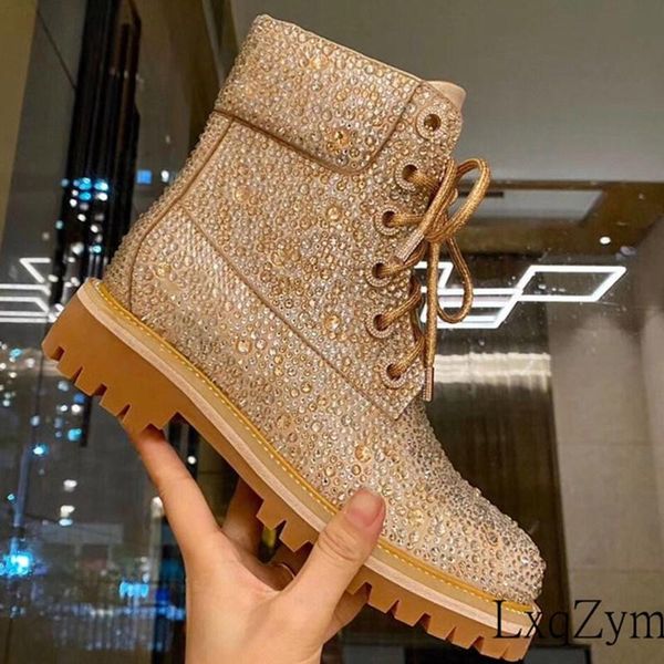 boots big size 35~45 handmade men women stylish casual shoes full rhinestone bling upper real leather lace up combat booties mujer, Black
boots big size 35~45 handmade men women stylish casual shoes full rhinestone bling upper real leather lace up combat booties mujer, Black