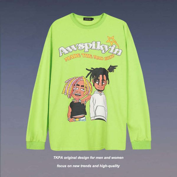 tkpa american hiphop sweater thin trendy hip hop cartoon printed high street pullover long sleeve top, Black
tkpa american hiphop sweater thin trendy hip hop cartoon printed high street pullover long sleeve top, Black