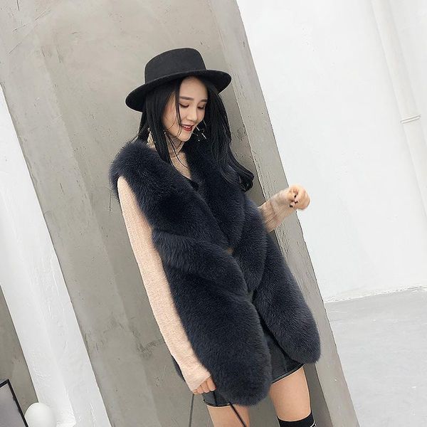 women's fur & faux grass vest female 2021 whole skin imported korean version of the thin coat in long winter, Black
women's fur & faux grass vest female 2021 whole skin imported korean version of the thin coat in long winter, Black