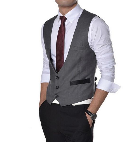 men's vests gray black deep v-neck office suit vest formal wedding waistcoat three buttons ab0014, Black;white
men's vests gray black deep v-neck office suit vest formal wedding waistcoat three buttons ab0014, Black;white