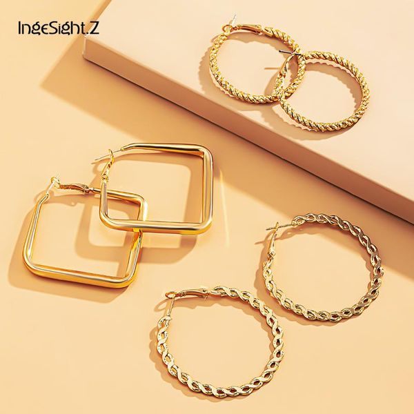 hoop & huggie ingesight.z 3 pair/set punk acrylic resin earrings statement geometric round circle large loop for women jewelry, Golden;silver
hoop & huggie ingesight.z 3 pair/set punk acrylic resin earrings statement geometric round circle large loop for women jewelry, Golden;silver
