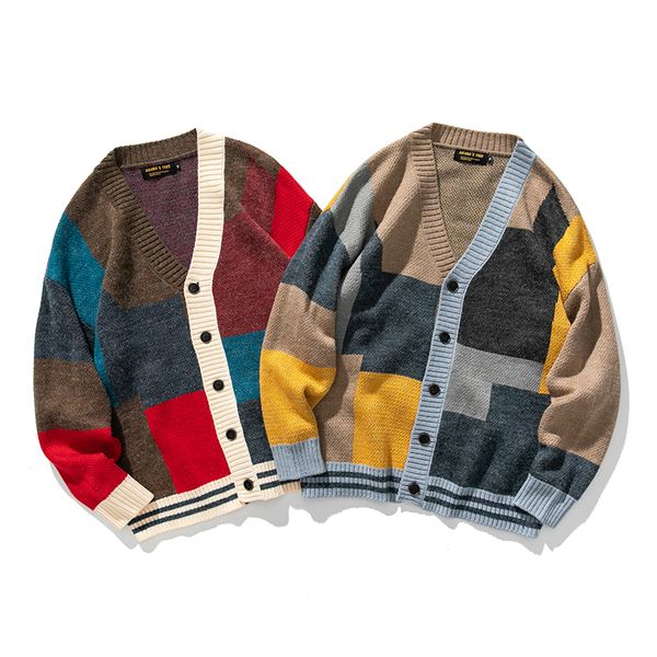2021 japanese retro v-neck cardigan sweater mens trendy casual color matching knitted jacket mens long-sleeved autumn, White;black
2021 japanese retro v-neck cardigan sweater mens trendy casual color matching knitted jacket mens long-sleeved autumn, White;black