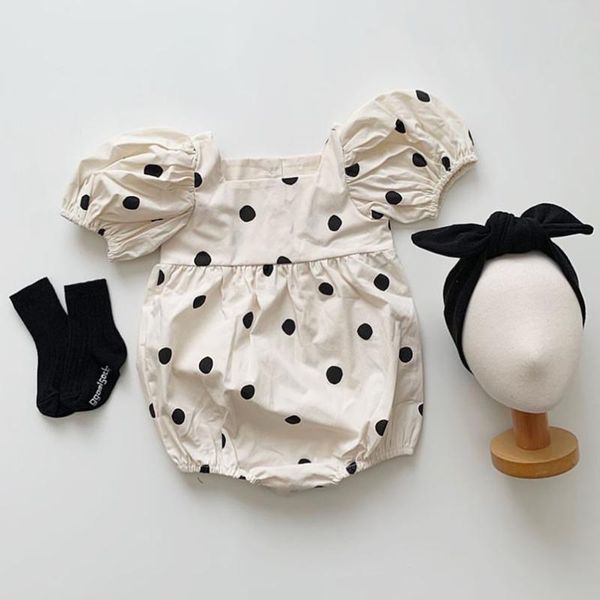 rompers french style black polka dot princess girls romper short puff sleeve infant bodysuit for toddler children clothing set, Blue
rompers french style black polka dot princess girls romper short puff sleeve infant bodysuit for toddler children clothing set, Blue