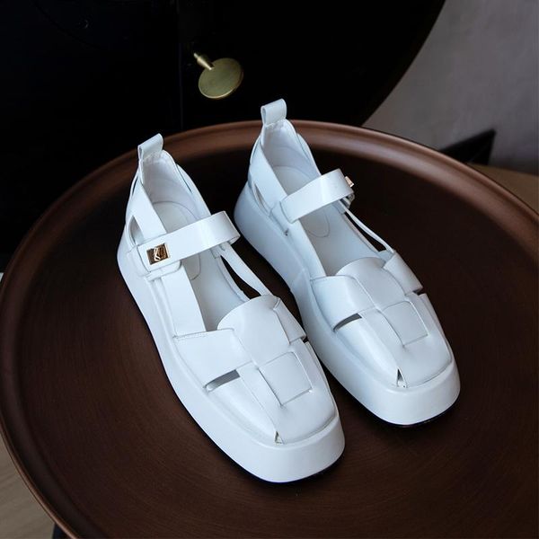 fashion sandals women 2021 summer genuine leather woven close-toe thick-soled open shoes, Black
fashion sandals women 2021 summer genuine leather woven close-toe thick-soled open shoes, Black