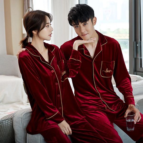 men's sleepwear couple velour pajamas set long sleeve 2pcs sutumn winter sleep lovers shirt&pants velvet pijamas suit home wear, Black;brown
men's sleepwear couple velour pajamas set long sleeve 2pcs sutumn winter sleep lovers shirt&pants velvet pijamas suit home wear, Black;brown
