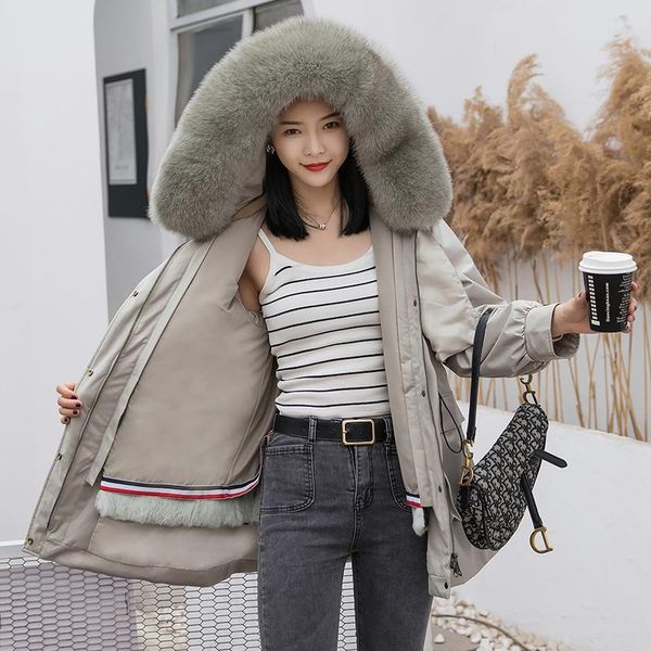 women's fur & faux 2021 winter women liner parka with real collar hood warm jacket outwear, Black
women's fur & faux 2021 winter women liner parka with real collar hood warm jacket outwear, Black