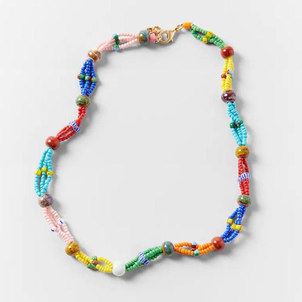 chains colorful flower beaded pearl court ornament european and american style necklace for women, Silver
chains colorful flower beaded pearl court ornament european and american style necklace for women, Silver