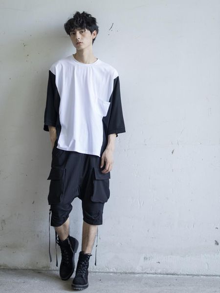 men's t-shirts s-6xl 2021 hair stylist catwalk original loose black white contrast patchwork bat sleeve t-shirt plus size costumes, White;black
men's t-shirts s-6xl 2021 hair stylist catwalk original loose black white contrast patchwork bat sleeve t-shirt plus size costumes, White;black