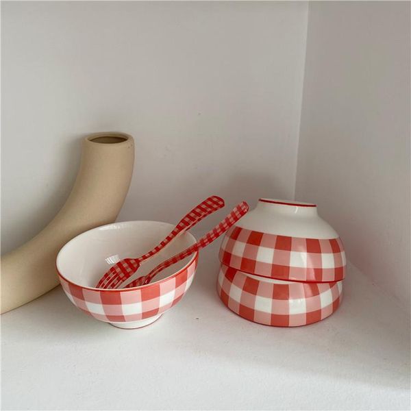 bowls korean retro red plaid bowl ceramic rice one person tableware breakfast salad kitchen cereal
bowls korean retro red plaid bowl ceramic rice one person tableware breakfast salad kitchen cereal