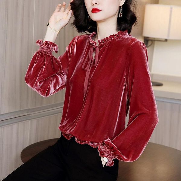 autumn women's velvet shirt lace-up retro lady fashion long sleeve blusas mujer de moda blouse p402 blouses & shirts, White
autumn women's velvet shirt lace-up retro lady fashion long sleeve blusas mujer de moda blouse p402 blouses & shirts, White
