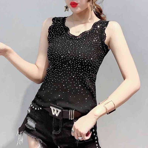 women's tanks & camis summer korean clothes lace diamonds vest women cotton fashion sleeveless tank ropa mujer bottoming shir, White
women's tanks & camis summer korean clothes lace diamonds vest women cotton fashion sleeveless tank ropa mujer bottoming shir, White