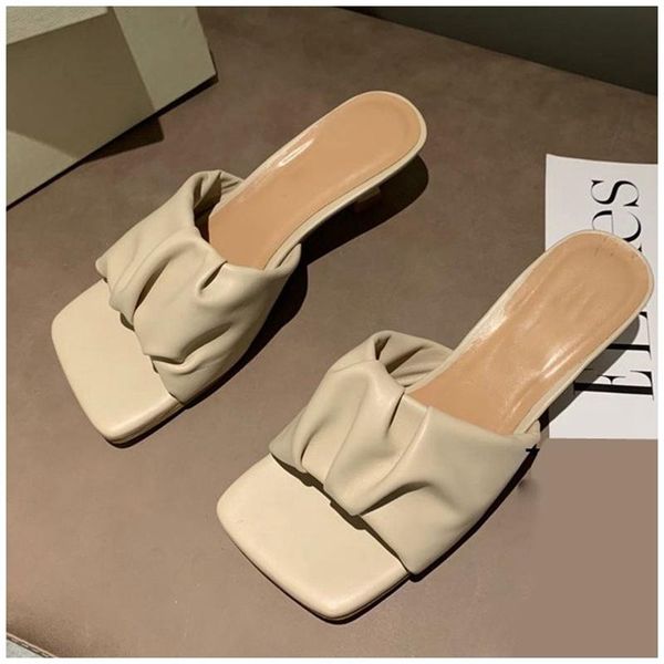 summer fashion women pleated slipper square toe thin low heel sandal outdoor casual slides party dress shoes slippers, Black
summer fashion women pleated slipper square toe thin low heel sandal outdoor casual slides party dress shoes slippers, Black
