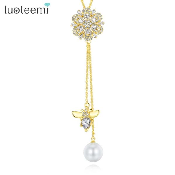 Simulated Pearl And Bee Bead Tassel Kolye Long Sweater Flower Pendant Necklaces For Women Wedding Fashion Jewelry Gifts, Silver
Simulated Pearl And Bee Bead Tassel Kolye Long Sweater Flower Pendant Necklaces For Women Wedding Fashion Jewelry Gifts, Silver