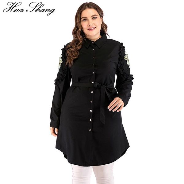 women's blouses & shirts black women shirt plus size 5xl elegant embroidery floral long sleeve belted blouse arabic female summer, White
women's blouses & shirts black women shirt plus size 5xl elegant embroidery floral long sleeve belted blouse arabic female summer, White