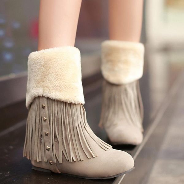 boots tassel heightening women shoes winter high heel ankle female block mid heels casual botas mujer booties feminina suede, Black
boots tassel heightening women shoes winter high heel ankle female block mid heels casual botas mujer booties feminina suede, Black