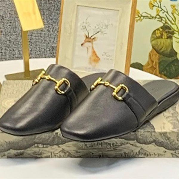 with box two g cowhide fashion luxury woman print small round head single shoes metal button slippers sandals solid color flat, Black
with box two g cowhide fashion luxury woman print small round head single shoes metal button slippers sandals solid color flat, Black