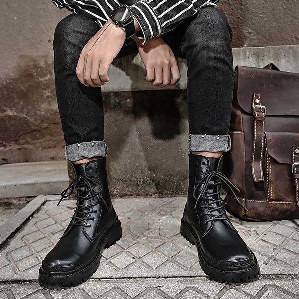 8-hole martin boots in autumn 2021 men's secondary leather rubber outsole leisure fashion medium tube sho, Black
8-hole martin boots in autumn 2021 men's secondary leather rubber outsole leisure fashion medium tube sho, Black