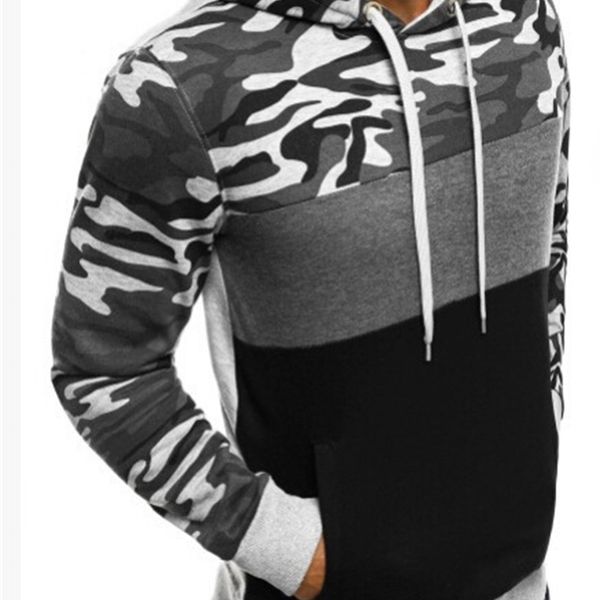 new spring and autumn fleece hooded sweater youth trend pullover men's camouflage color matching slim fitting sweater, Black
new spring and autumn fleece hooded sweater youth trend pullover men's camouflage color matching slim fitting sweater, Black