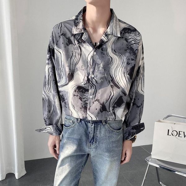 men's casual shirts 2021 autumn printed shirt for men long sleeve loose korean streetwear social party tuxedo nightclub chemise homme, White;black
men's casual shirts 2021 autumn printed shirt for men long sleeve loose korean streetwear social party tuxedo nightclub chemise homme, White;black