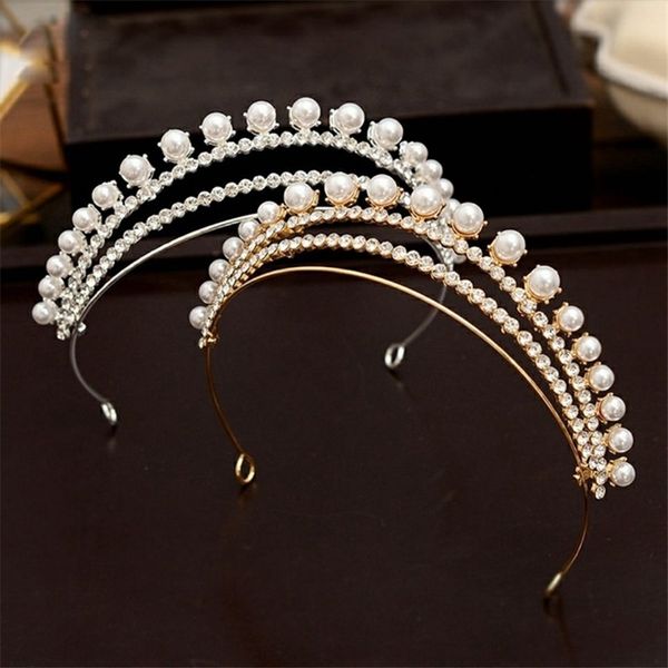 J0IZ european pearl diamond dress bridal crown hair wedding bridal accessories studio modeling headbands wedding dress accessories hair ban, Silver 
J0IZ european pearl diamond dress bridal crown hair wedding bridal accessories studio modeling headbands wedding dress accessories hair ban, Silver