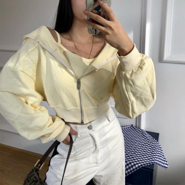 women's hoodies & sweatshirts harajuku style long-sleeved hooded cardigan, solid color zipper loose short , casual sports street w, Black
women's hoodies & sweatshirts harajuku style long-sleeved hooded cardigan, solid color zipper loose short , casual sports street w, Black
