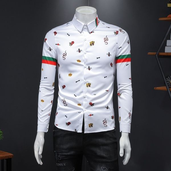 business shirt deluxe and 2021 spring men's lapel plol printed long sleeve big size fashion, White;black
business shirt deluxe and 2021 spring men's lapel plol printed long sleeve big size fashion, White;black