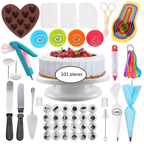 baking & pastry tools with numbered 101 piece cake turntable set decorating mouth tpu bag converter kit
baking & pastry tools with numbered 101 piece cake turntable set decorating mouth tpu bag converter kit