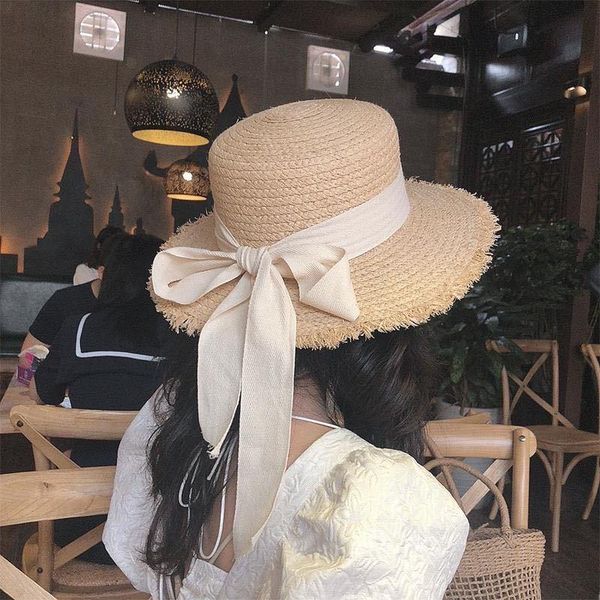 wide brim hats 2021 summer sun hat bow 100% visor temperament flat straw women's sea beach, Blue;gray
wide brim hats 2021 summer sun hat bow 100% visor temperament flat straw women's sea beach, Blue;gray