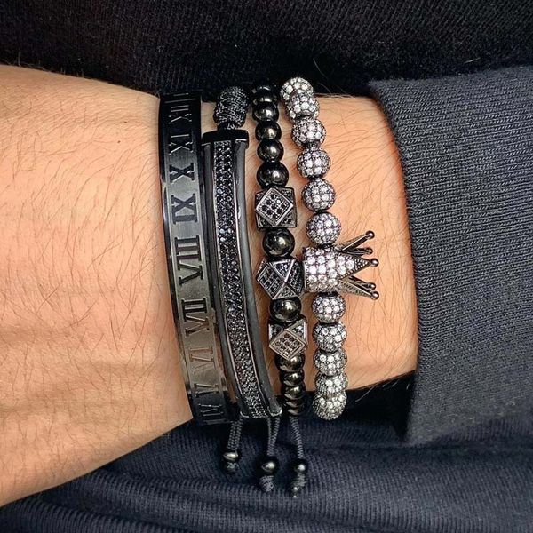 strands,strand european and american wild copper inlaid zircon crown ball diamond double row combination bracelet adjustable four-piece tren, Black
strands,strand european and american wild copper inlaid zircon crown ball diamond double row combination bracelet adjustable four-piece tren, Black