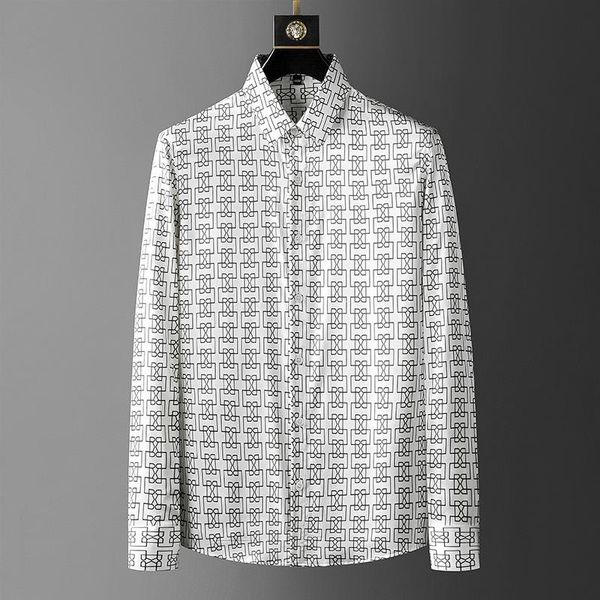 men's casual shirts fashion printed for men shirt 2021 autumn slim long sleeve business dress streetwear social brand male clothes, White;black
men's casual shirts fashion printed for men shirt 2021 autumn slim long sleeve business dress streetwear social brand male clothes, White;black