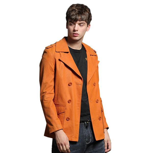 akrasanee suit trend genuine leather male clothing overcoat sheepskin slim outerwear men's & faux, Black
akrasanee suit trend genuine leather male clothing overcoat sheepskin slim outerwear men's & faux, Black