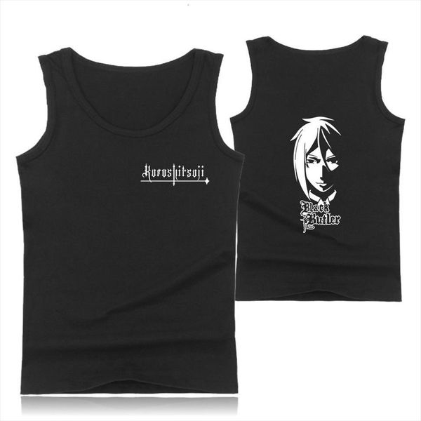 black butler 2d fashion printed women men tank summer sleeveless arrival streetwear clothes, White;black
black butler 2d fashion printed women men tank summer sleeveless arrival streetwear clothes, White;black
