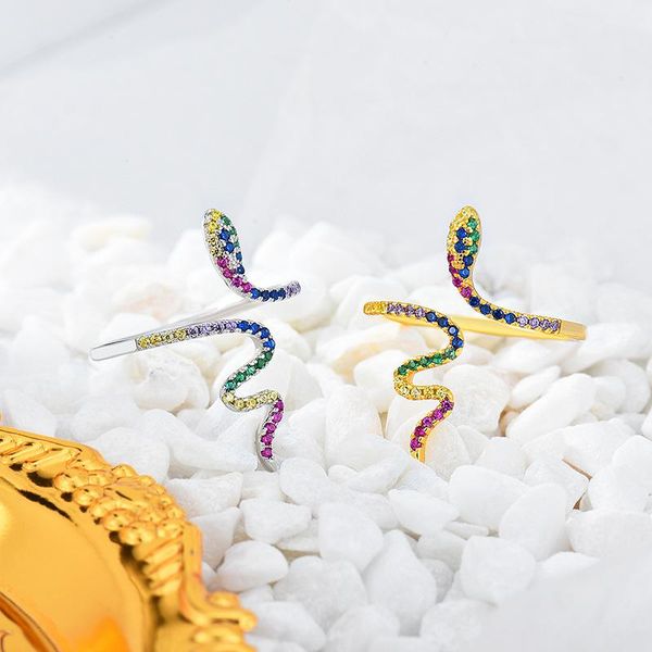cluster rings s925 sterling silver punk exaggerated color snake ring fashion personality opening adjustable jewelry, Golden;silver
cluster rings s925 sterling silver punk exaggerated color snake ring fashion personality opening adjustable jewelry, Golden;silver