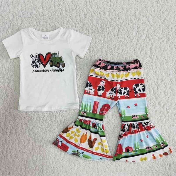 arrival spring summer short sleeve outfit girl stitching craft clothing set toddlers farm and bells suit, White
arrival spring summer short sleeve outfit girl stitching craft clothing set toddlers farm and bells suit, White