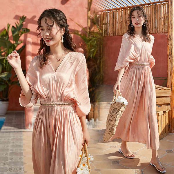 dresses lady champagne pink v-neck bat sleeve fairy pleated long embroidered waist loose elegan fashoin vestidos, Black;gray
dresses lady champagne pink v-neck bat sleeve fairy pleated long embroidered waist loose elegan fashoin vestidos, Black;gray