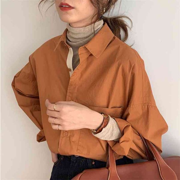 women korean casual shirt turn down collar single-row button-down pocket spring and autumn solid color blouse r350 210527, White
women korean casual shirt turn down collar single-row button-down pocket spring and autumn solid color blouse r350 210527, White