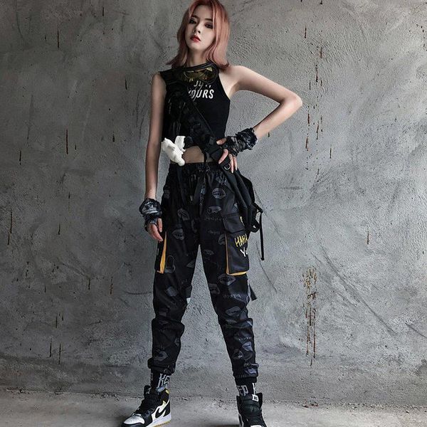 casual cargo fashion pocket patchwork womens pant trousers high waist punk hip hop autumn dance streetwear men full length, Black;white
casual cargo fashion pocket patchwork womens pant trousers high waist punk hip hop autumn dance streetwear men full length, Black;white