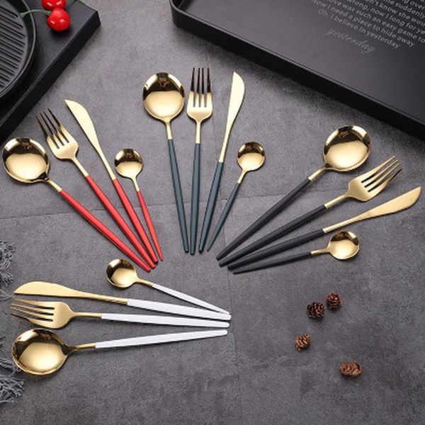 dinnerware sets 4pcs/set stainless steel dinner set fork spoon knife kits black gold cutlery flatware kitchen table decoration
dinnerware sets 4pcs/set stainless steel dinner set fork spoon knife kits black gold cutlery flatware kitchen table decoration